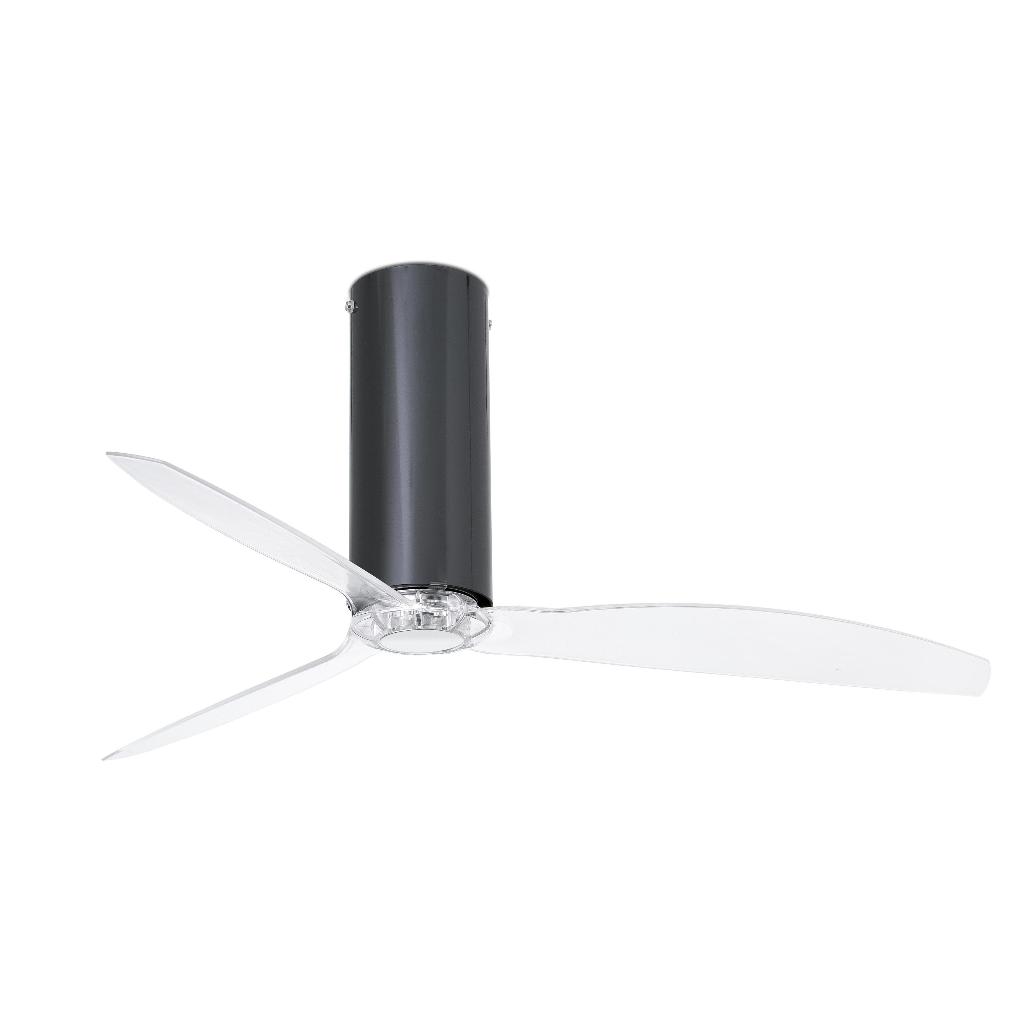 Faro Глянцевый / прозрачный черный потолочный вентилятор Tube Fan