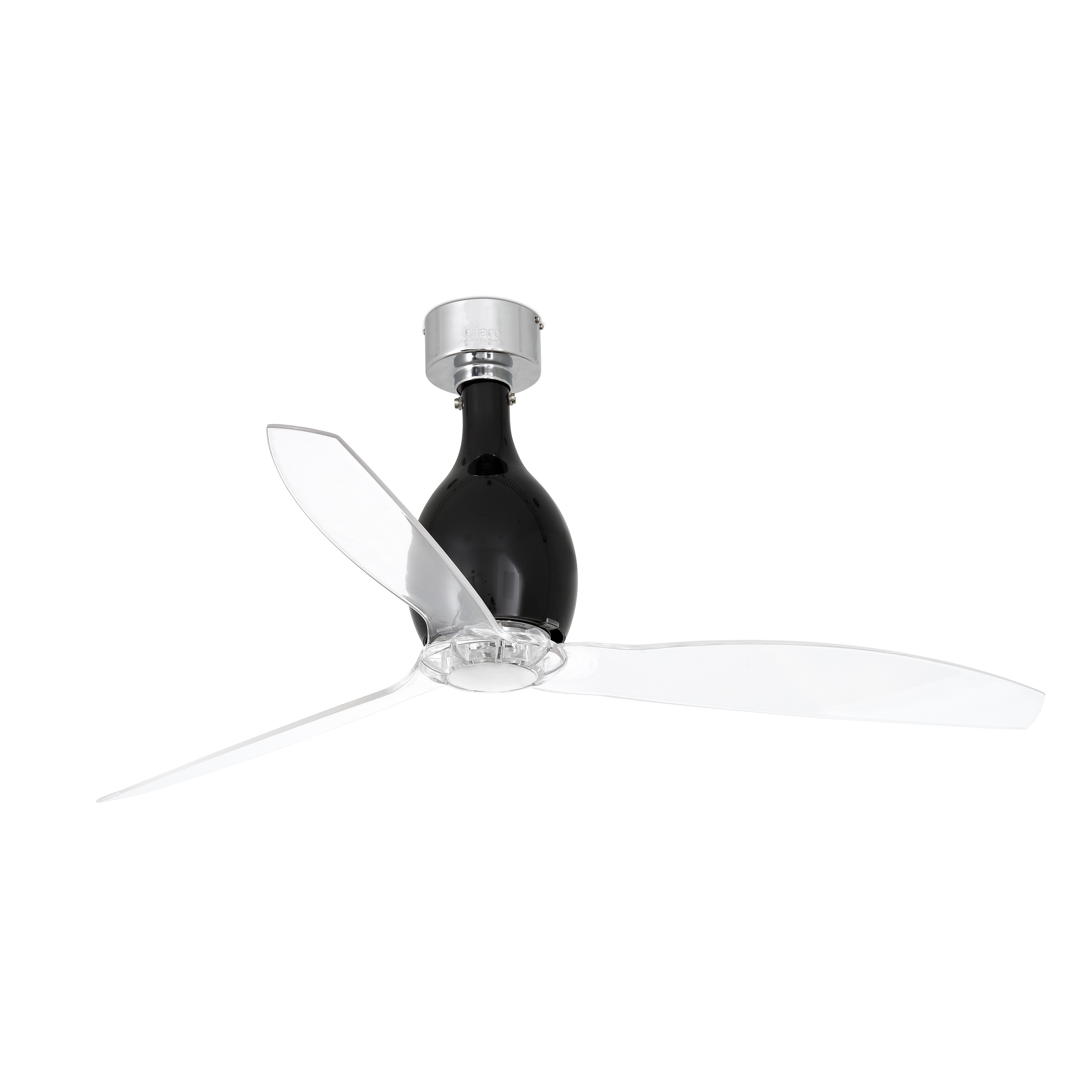 Faro Глянцевый / прозрачный черный потолочный вентилятор Mini Eterfan