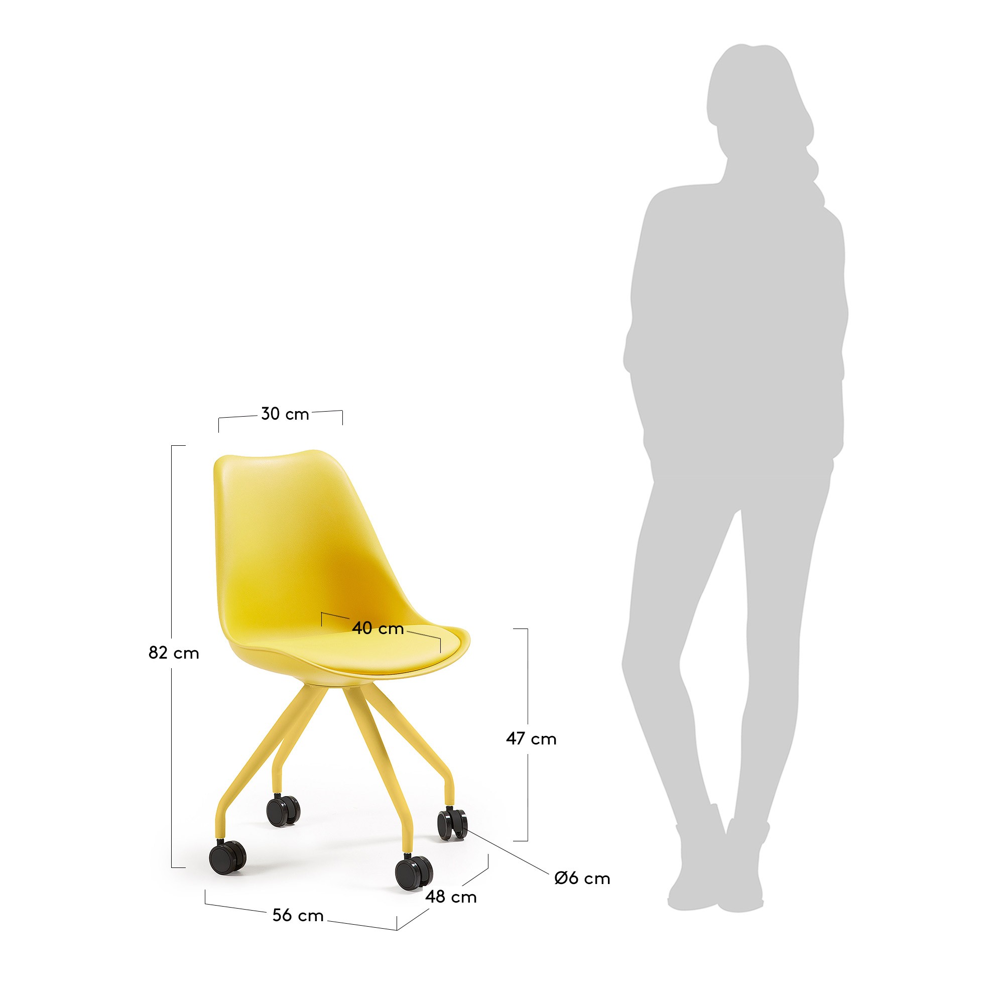 Кресло на колесиках Lars желтое, la forma (ex Julia grup) артикул: 045316