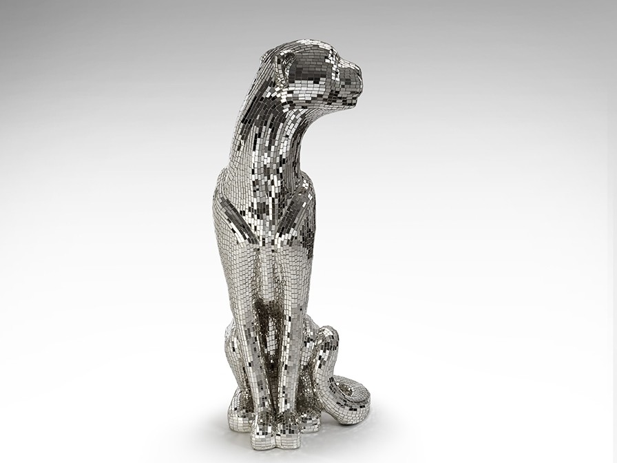 Schuller Декоративная фигура леопарда Baguira серебряная правая