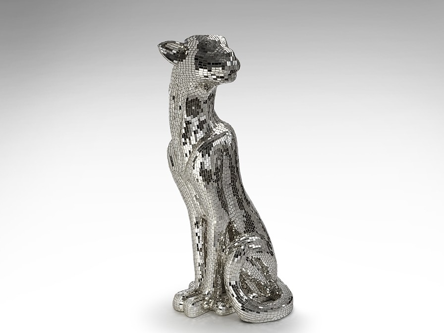 Schuller Декоративная фигура леопарда Baguira серебряная правая