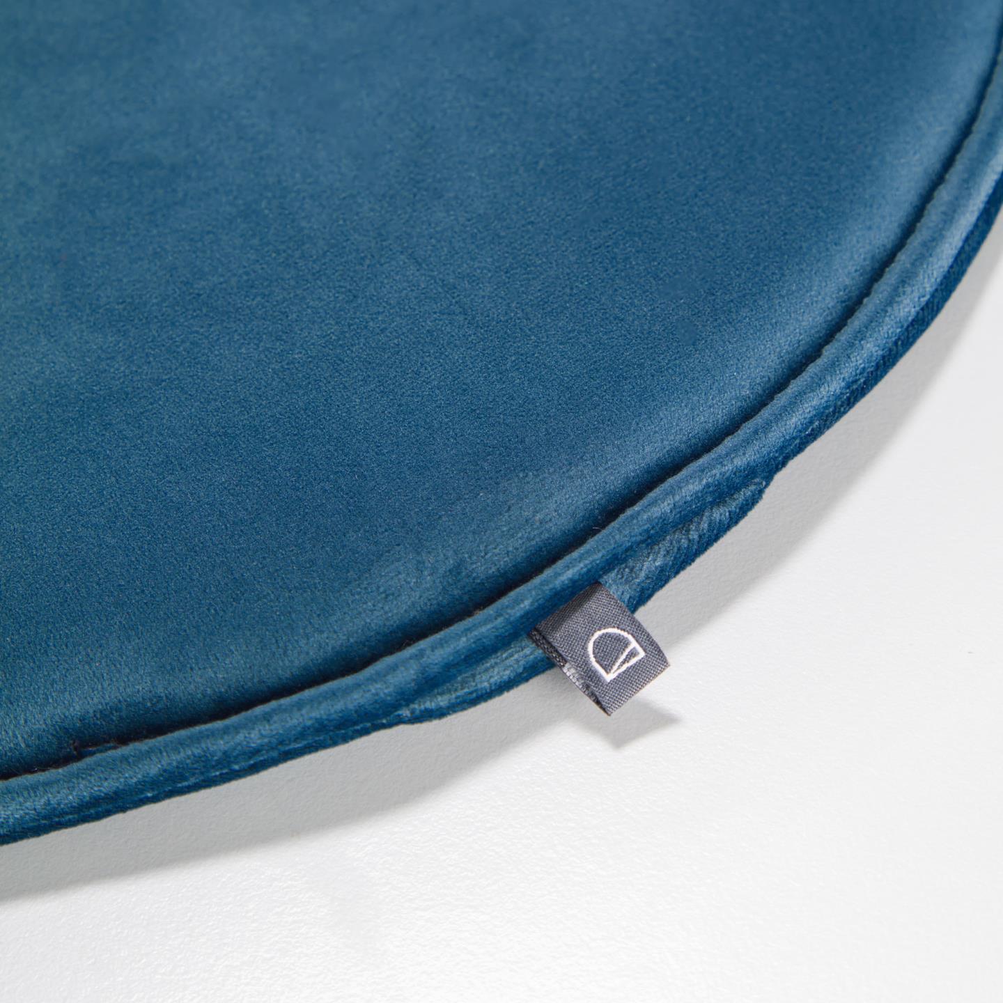 La Forma (ex Julia Grup) Круглая бархатная подушка на стул Rimca синяя 35 см