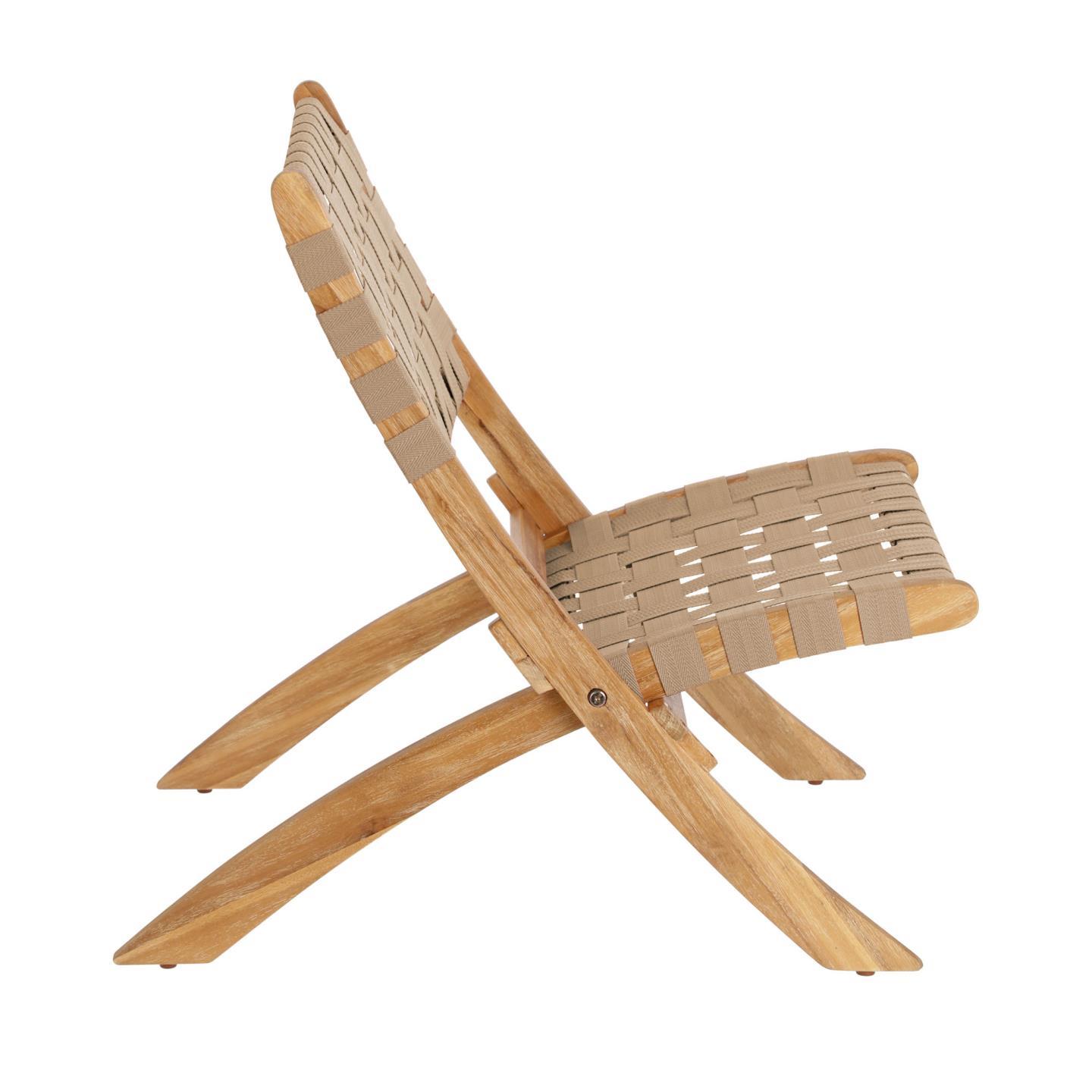 La Forma (ex Julia Grup) Складное кресло Chabeli из дерева акации и бежевого корда