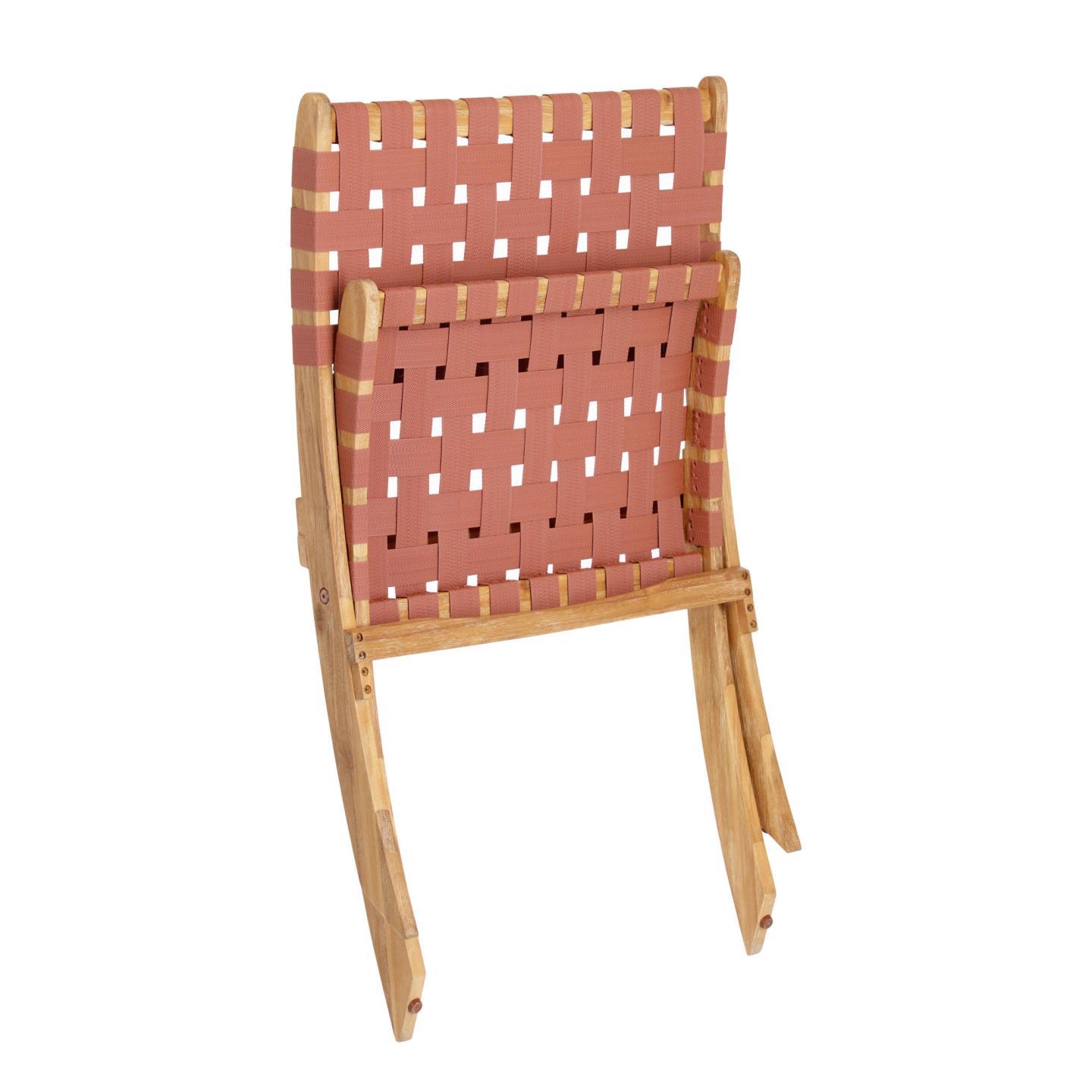 La Forma (ex Julia Grup) Складное кресло Chabeli из дерева акации и розового корда