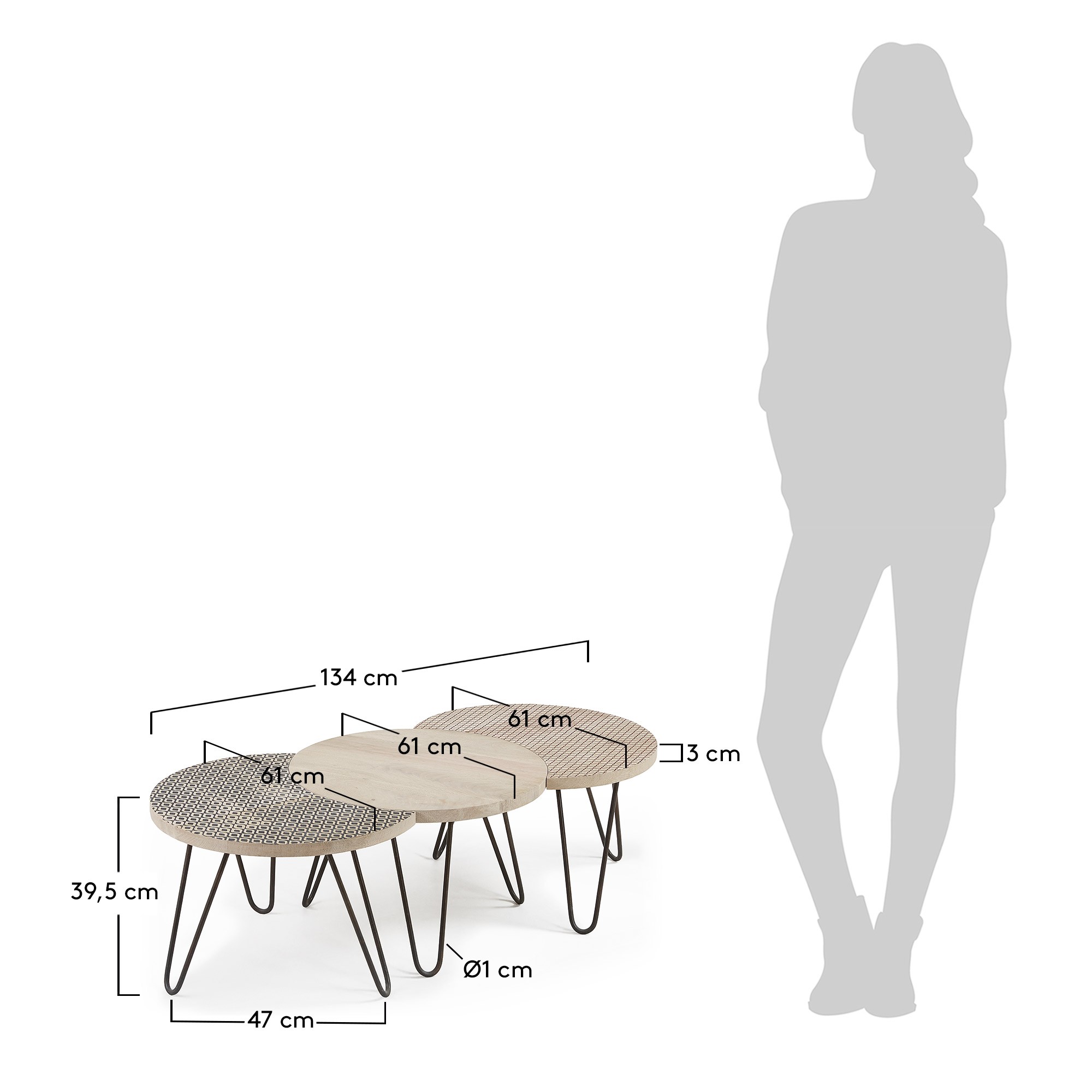 La Forma (ex Julia Grup) Набор 3х кофейных столиков Hoss