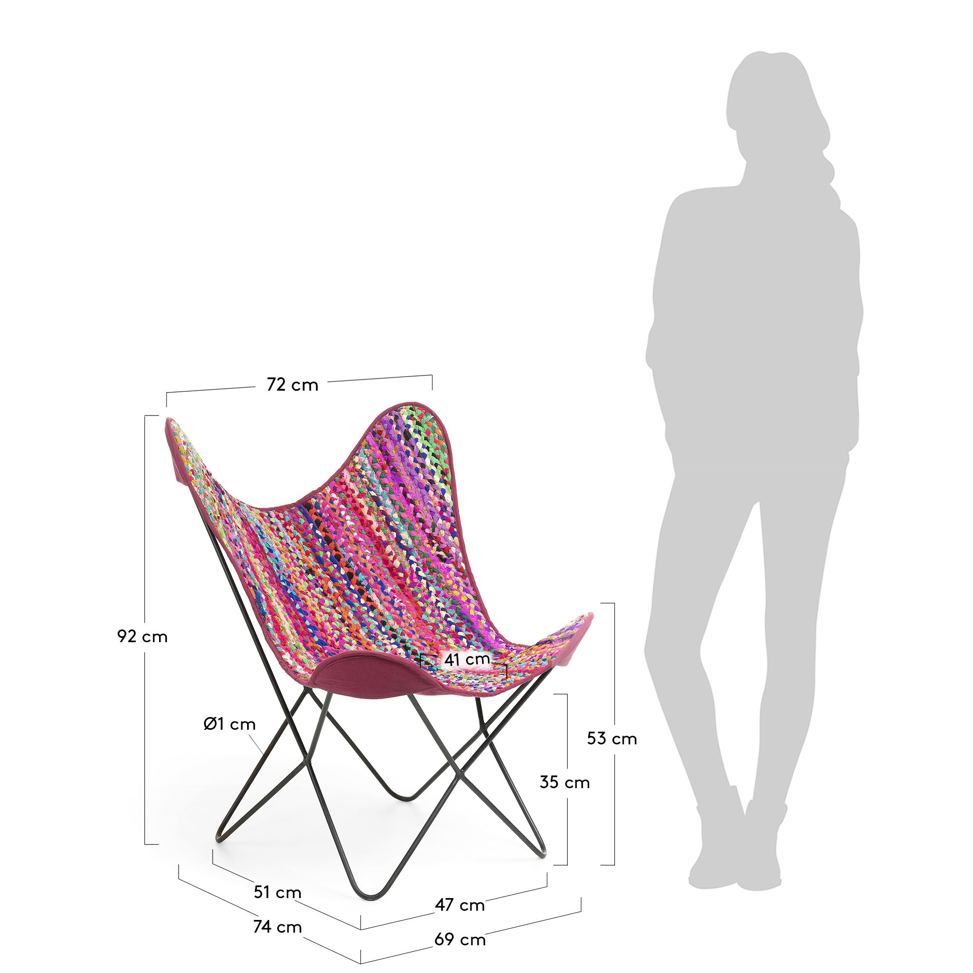 La Forma (ex Julia Grup) Кресло Flynn хлопковое многоцветное CC0352J35