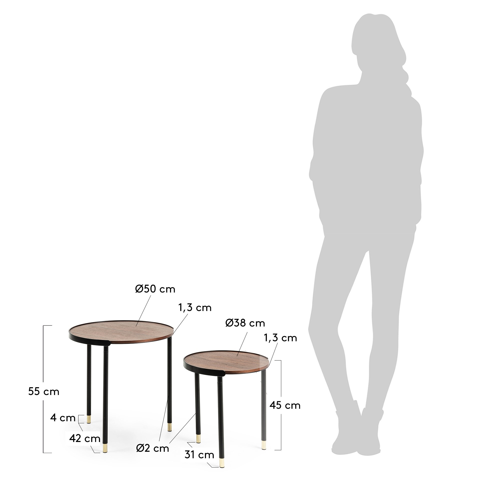La Forma (ex Julia Grup) Набор столиков Aliner 50 / 38 см