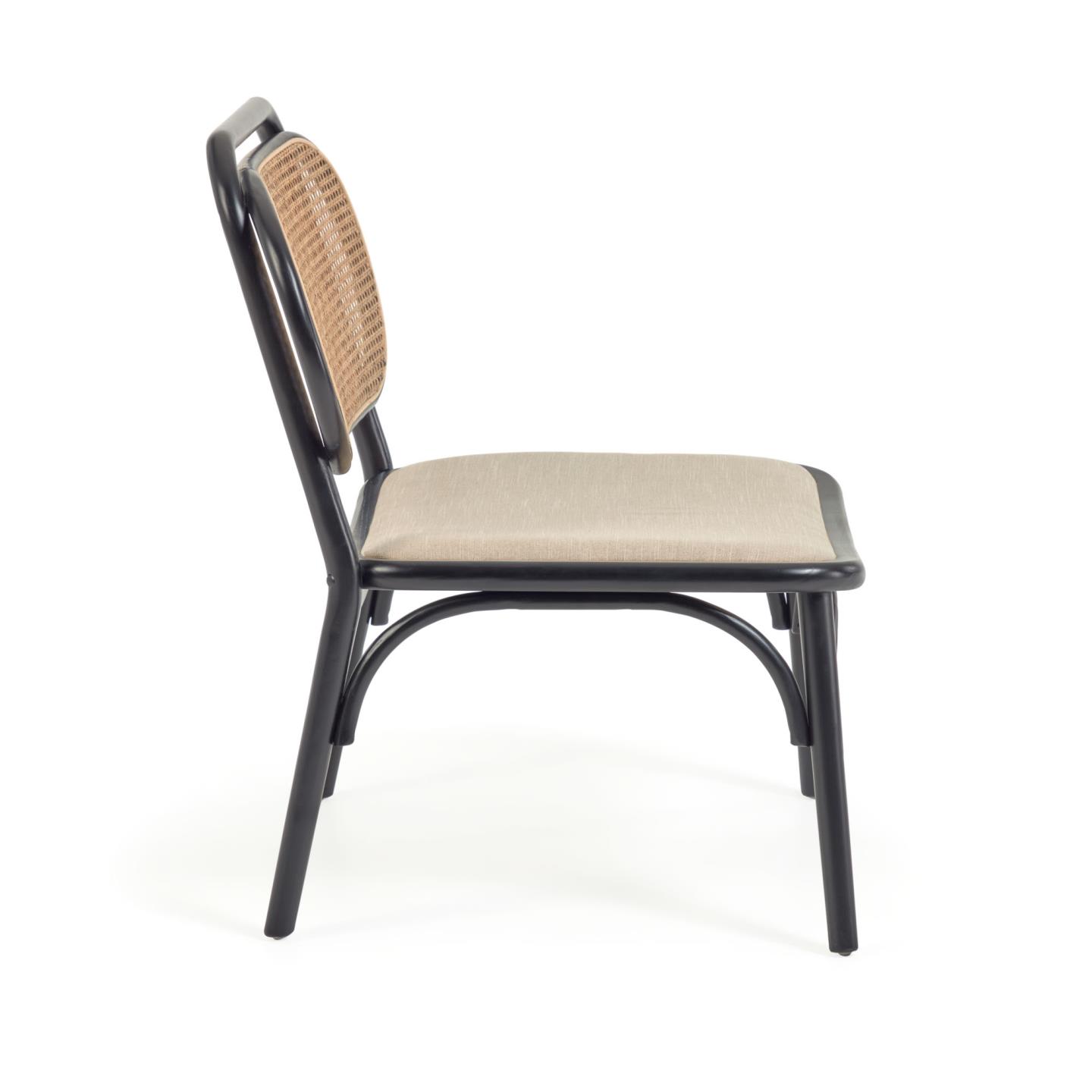 La Forma (ex Julia Grup) Кресло Doriane с черным лаком и мягким сиденьем