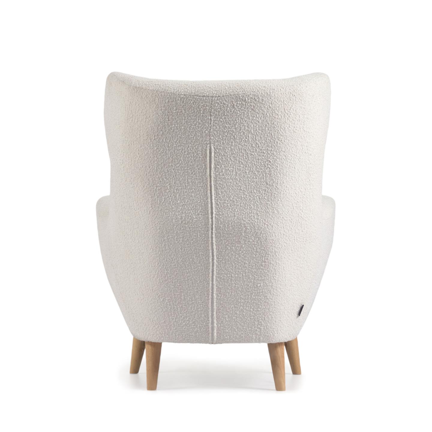 La Forma (ex Julia Grup) Кресло Patio из белой ткани букле на ножках из массива натурального дуба