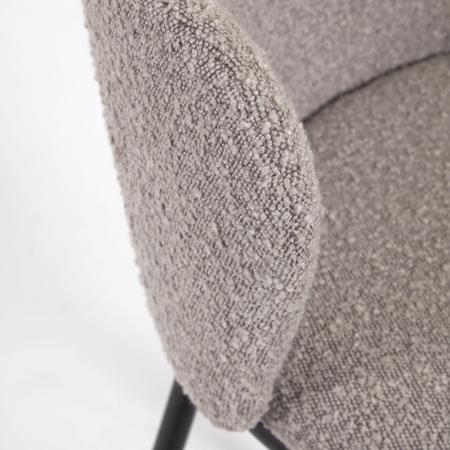 La Forma (ex Julia Grup) Барный стул Ciselia светло-серый из ткани букле и металла 102 см