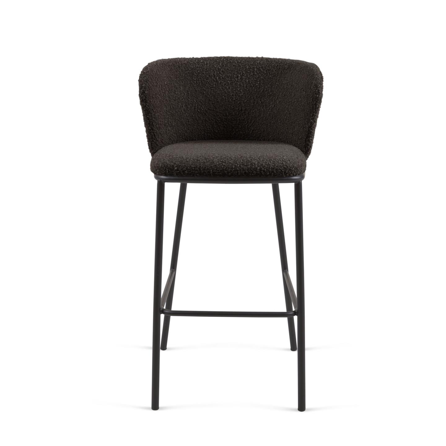 La Forma (ex Julia Grup) Барный стул Ciselia черный из ткани букле и металла 102 см