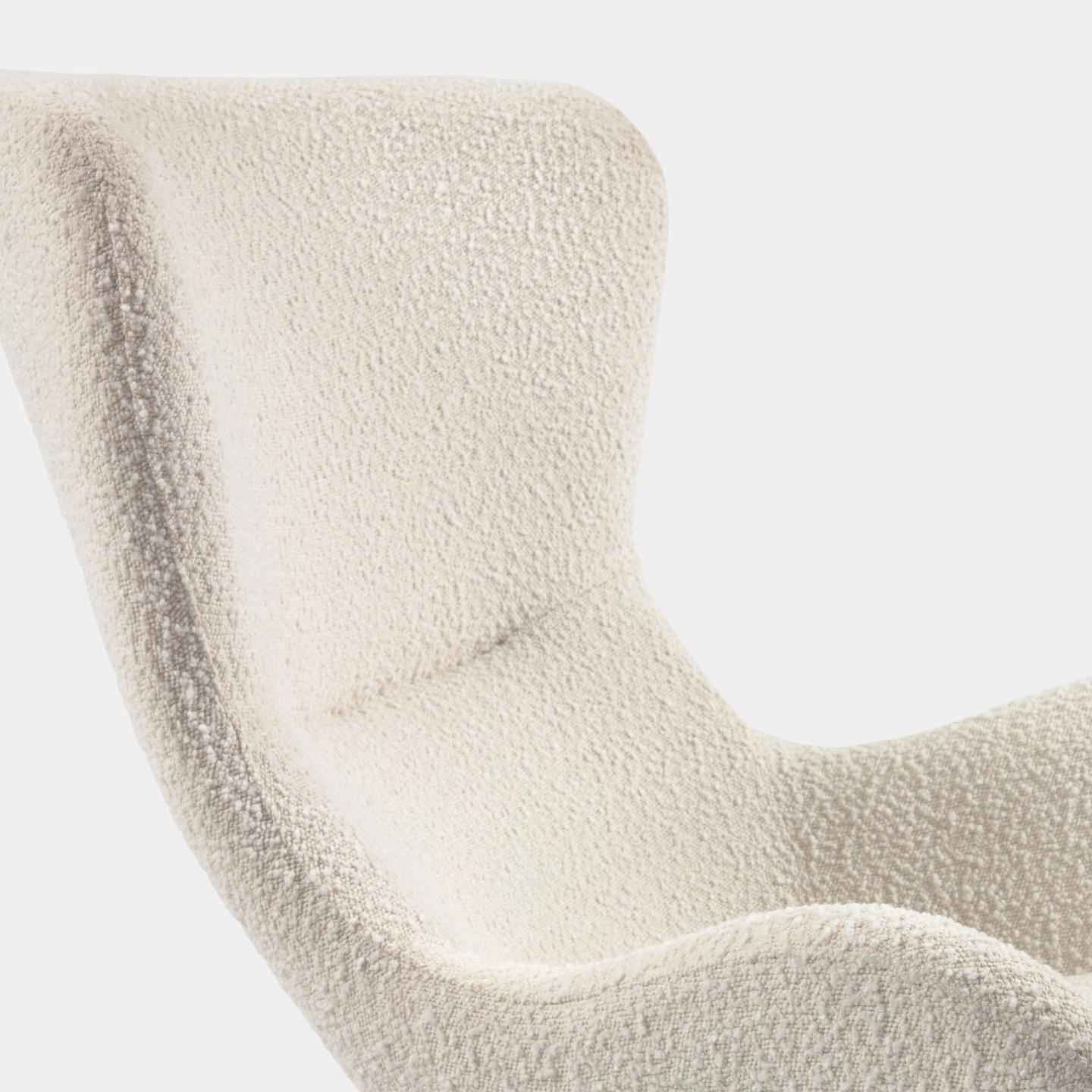 La Forma (ex Julia Grup) Кресло-качалка Vania из белой ткани букле