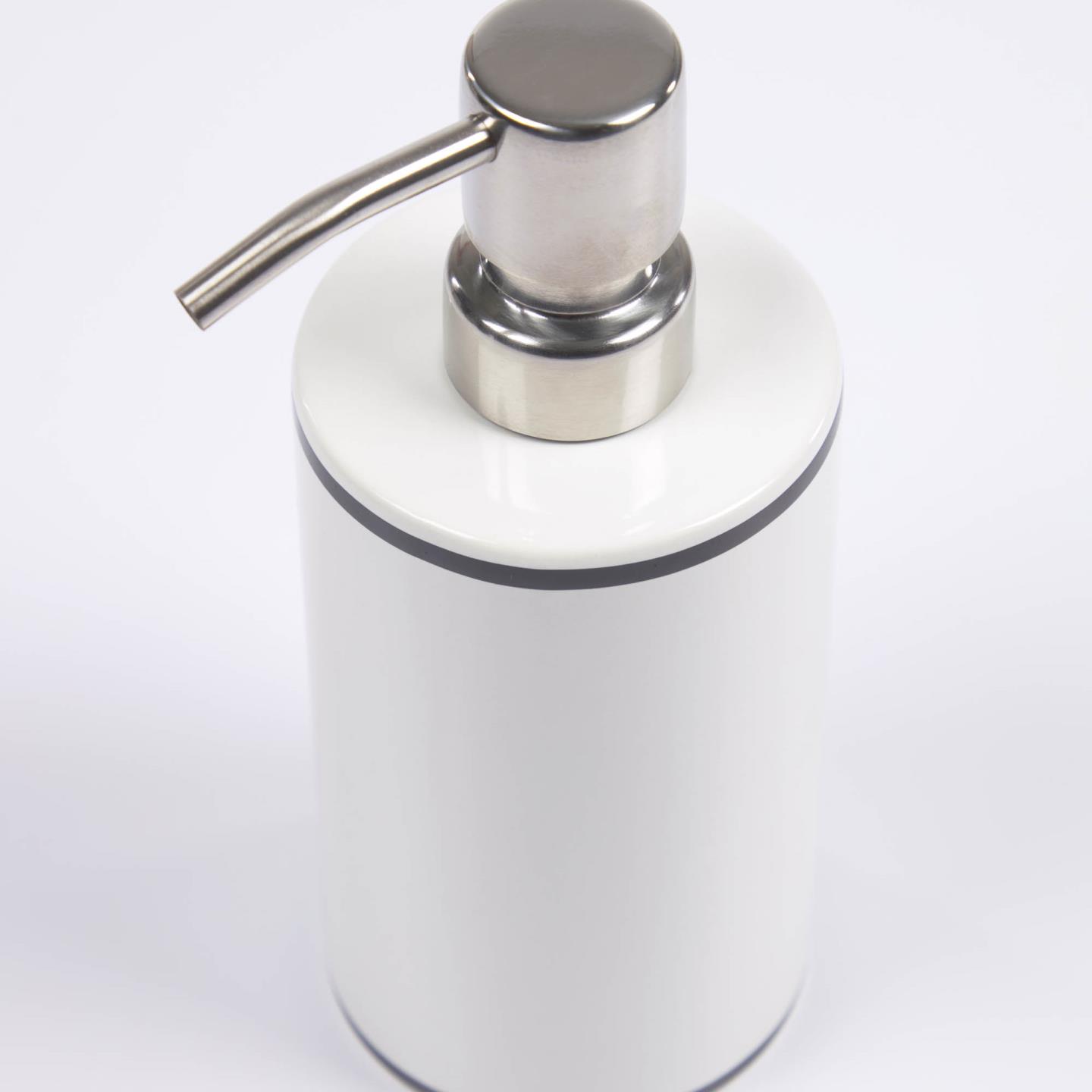 La Forma (ex Julia Grup) Белый керамический дозатор для мыла Arminda с черной деталью