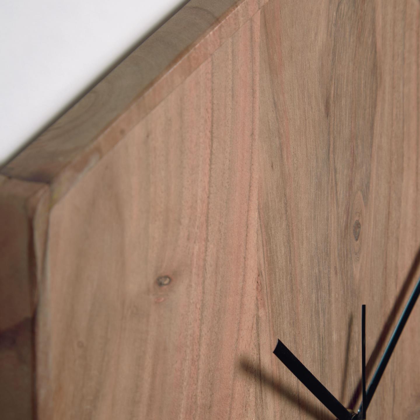 La Forma (ex Julia Grup) Шестигранные настенные часы Zakie из массива акации с натуральной отделкой, 35 x 35 см