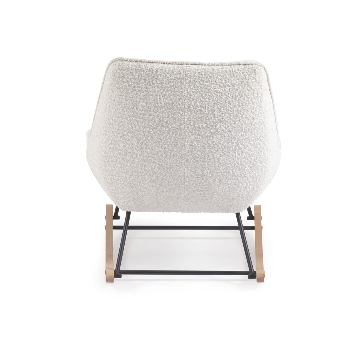 La Forma (ex Julia Grup) Кресло-качалка Marlina из ткани букле белого цвета