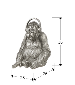 Schuller Фигура среднего размера Orangutan Music серебристая