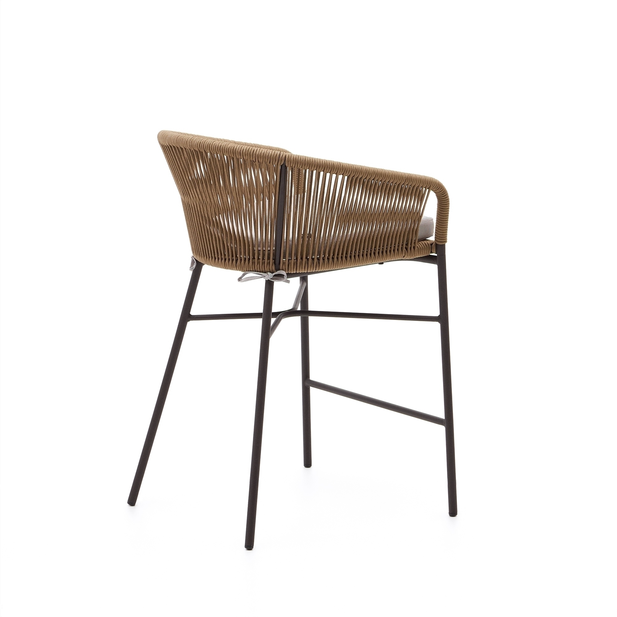La Forma (ex Julia Grup) Веревочный полубарный стул Yanet бежевого цвета 65 см