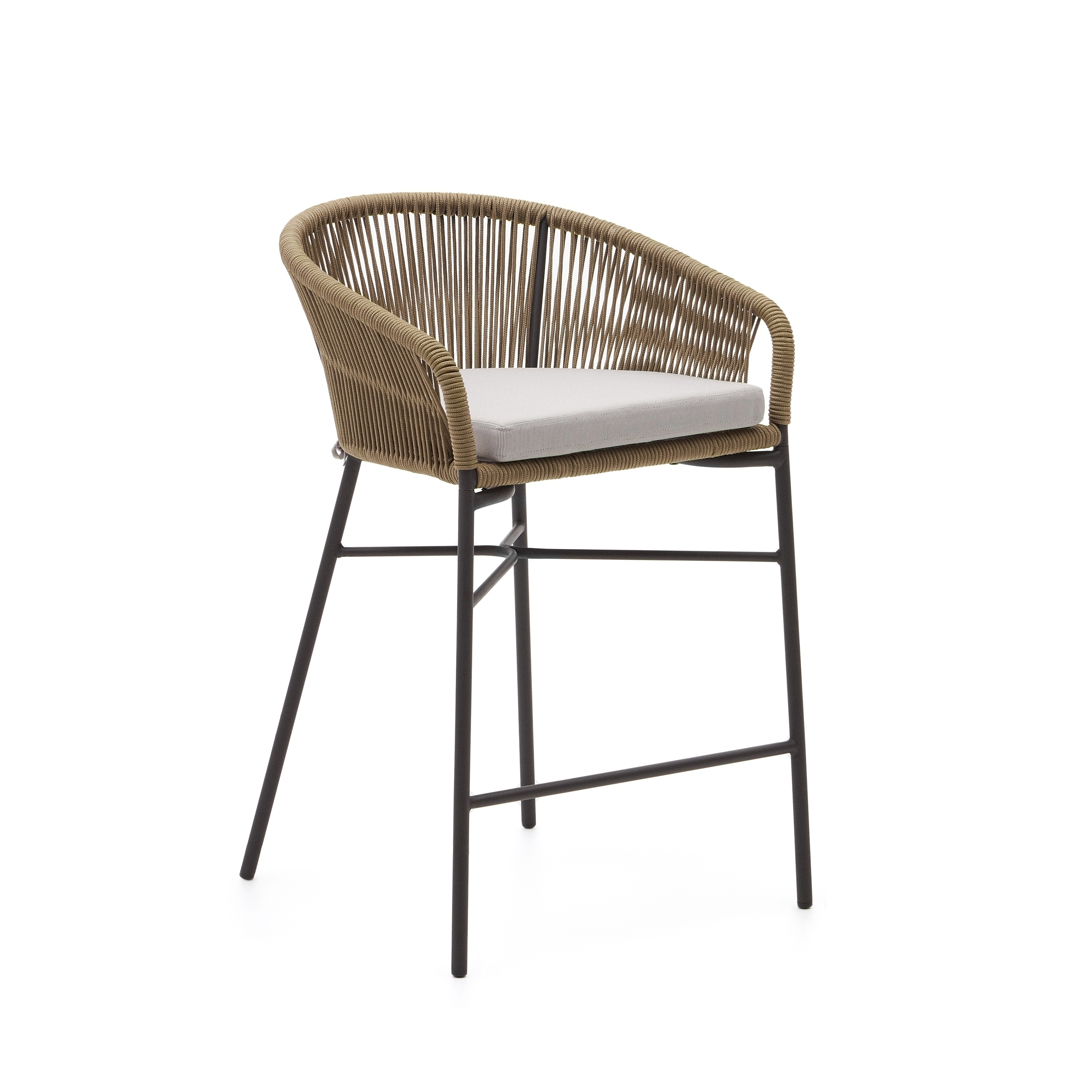 La Forma (ex Julia Grup) Веревочный полубарный стул Yanet бежевого цвета 65 см