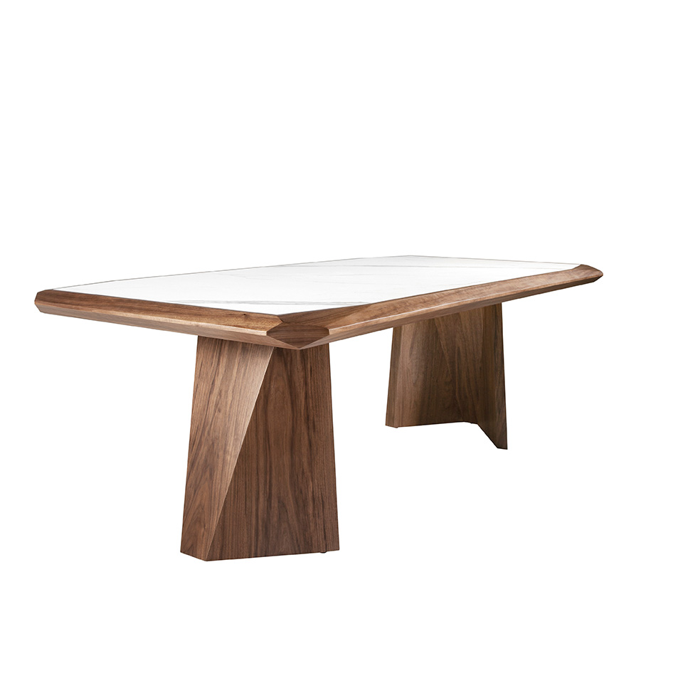 Angel Cerda Обеденный стол 1106/MI2207T из фарфора и орехового дерева